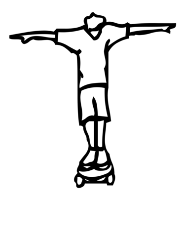 Skateboard Letter T Coloring Page